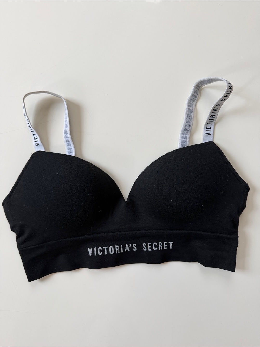 Victoria's Secret Black Padded Logo Bralette